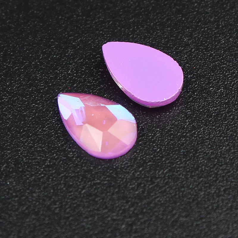 7.purple Water Drop 30 шт/партия ромб 6x10 мм плоская задняя смола без горячей фиксации 10 мокко цвета ромб стразы с плоской обратной поверхностью 3D драгоценные камни для дизайна ногтей - Цвет: 7.purple Water Drop