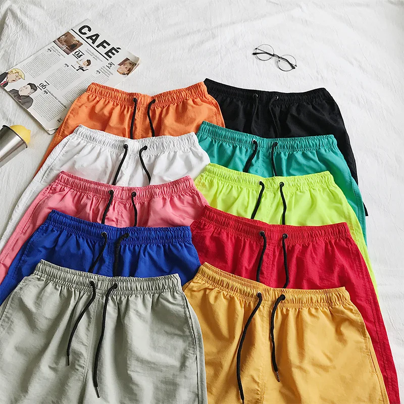 

More Color Men Shorts Summer Beachwear Quick Dry Casual Solid Men Shorts for Sporty Joggers Short Pants Elastic Waist