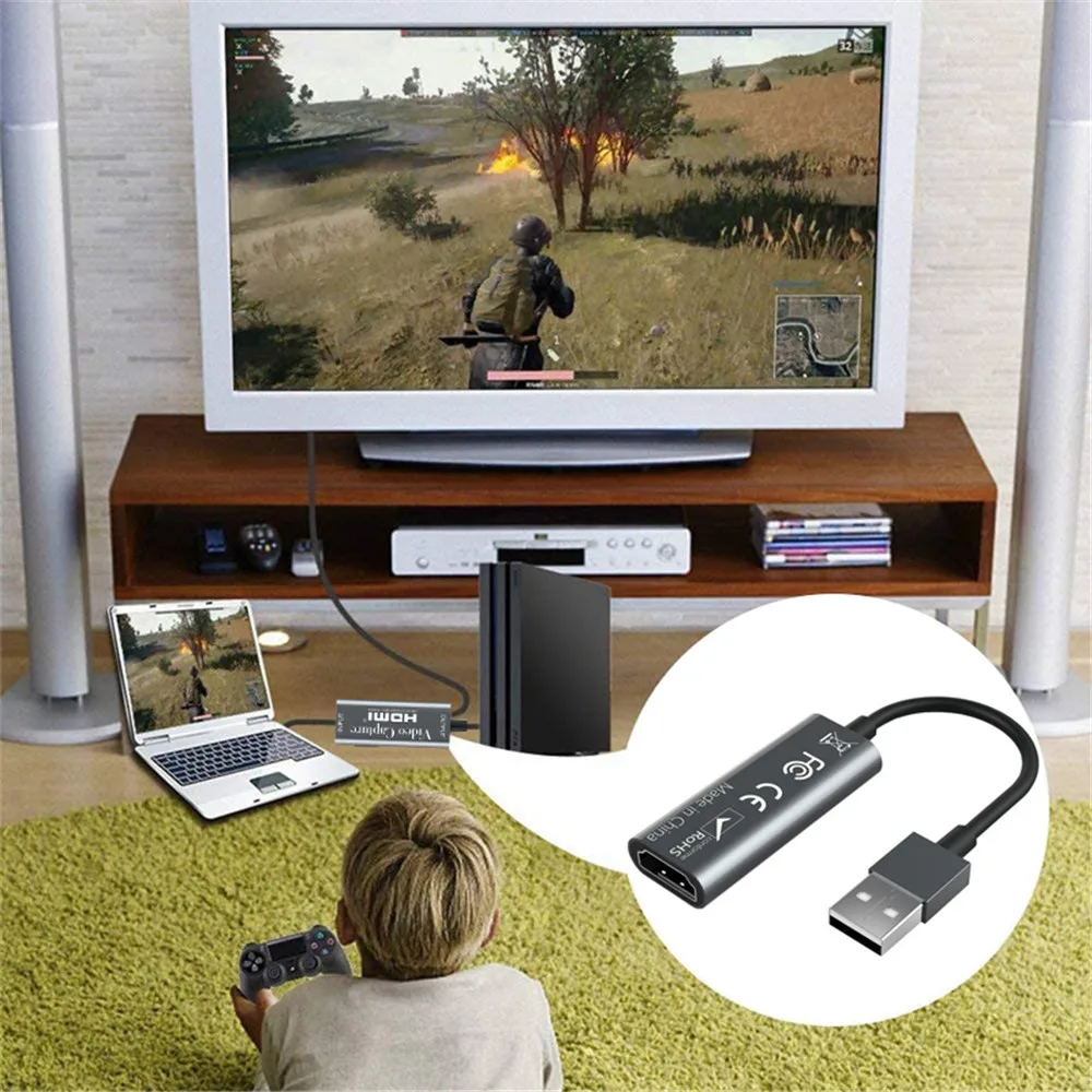 USB карта для захвата видео совместимая с HDMI записывающая коробка PS4 игр DVD