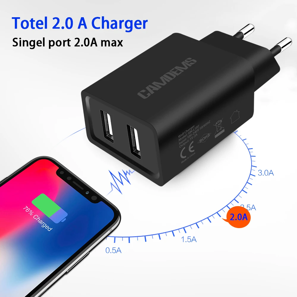 Зарядное устройство CAMDEMS для путешествий настенное зарядное оптовая продажа USB