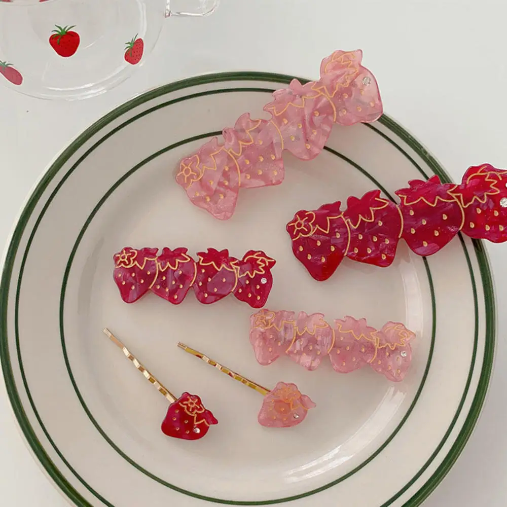 Новое поступление японская Милая заколка для волос из ацетата в виде клубники