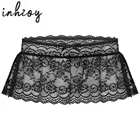 Женское прозрачное кружевное нижнее белье, мини-юбка из сетчатой ткани