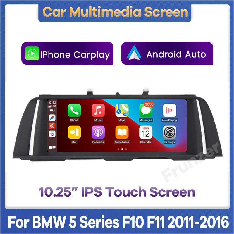 

10.25" Wireless Apple CarPlay Android Auto Car Multimedia Screen for BMW 5 Series F10 F11 2011-2016 Head Unit Rear Camera IPhone