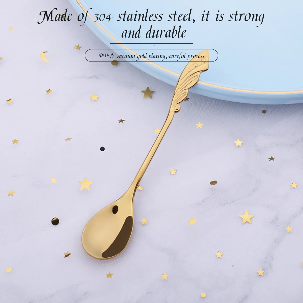 4 шт. 304 Нержавеющая сталь молока ложка для размешивания кофе Творческий Чай