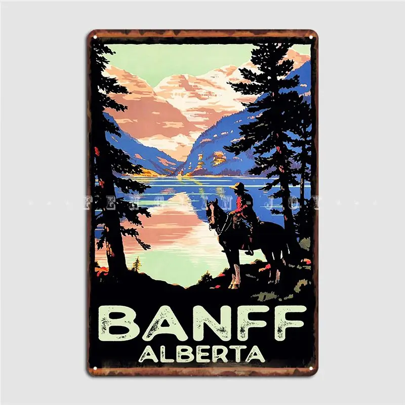 

Banff Alberta Canada Mounty National Park Rcmp Metal Sign Wall Pub Club Bar Poster Retro Tin Sign Poster