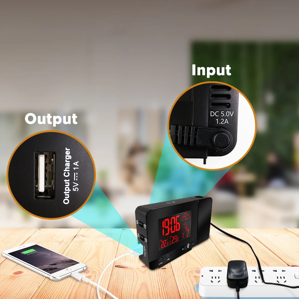 

Weather Forecast Wireless Alarm Clock Multi-function with Cross-border Radio Wave Function Alarm Clock Home Supplies