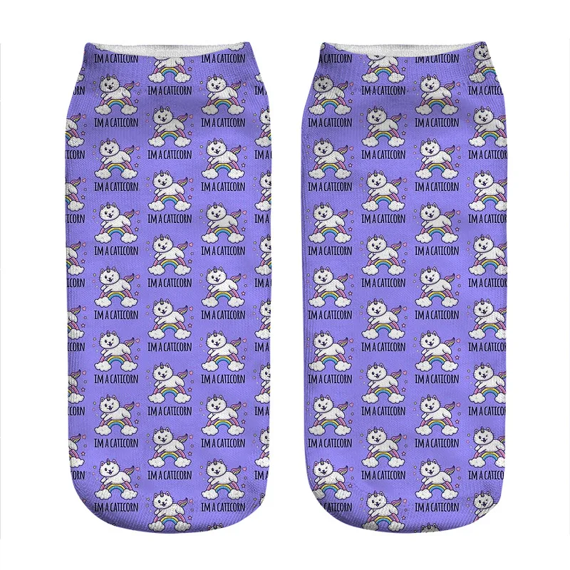 

Women's socks kawaii I am a caticorn pattern Printed Socks Woman harajuku Happy Funny Novelty cute girl gift Socks for women