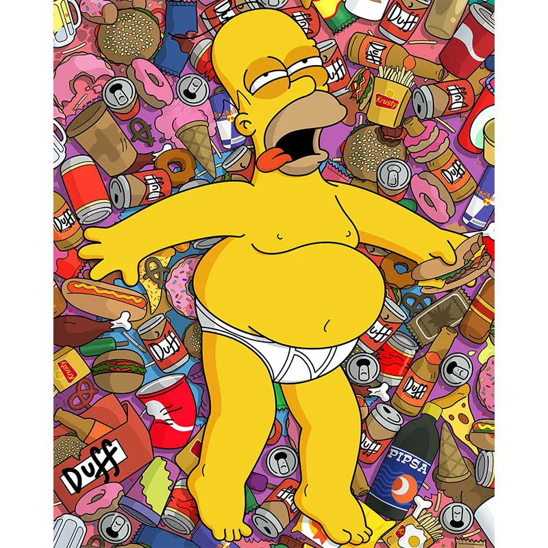 

5d алмазная живопись, картины из мультфильма «Барт симсонин», «сделай сам», полноразмерная круглая Алмазная вышивка, мозаика, украшение для ...