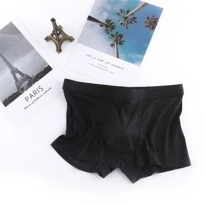 Двойные швы мастерство кожа хлопок нижнее белье шорты U выпуклый дизайн мужские