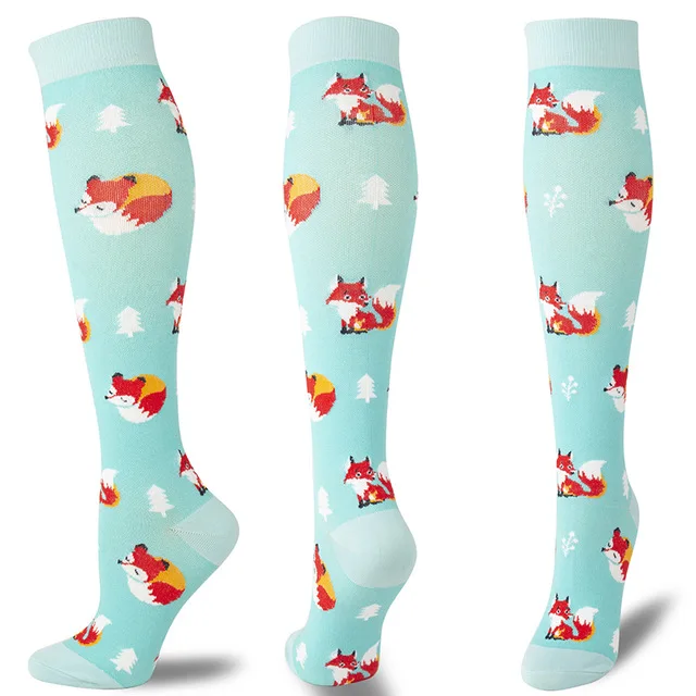 

Забавные Женские Мужские Спортивные Компрессионные чулки удобные рельефные мягкие поддерживающие ноги эластичные дышащие длинные чулки в...