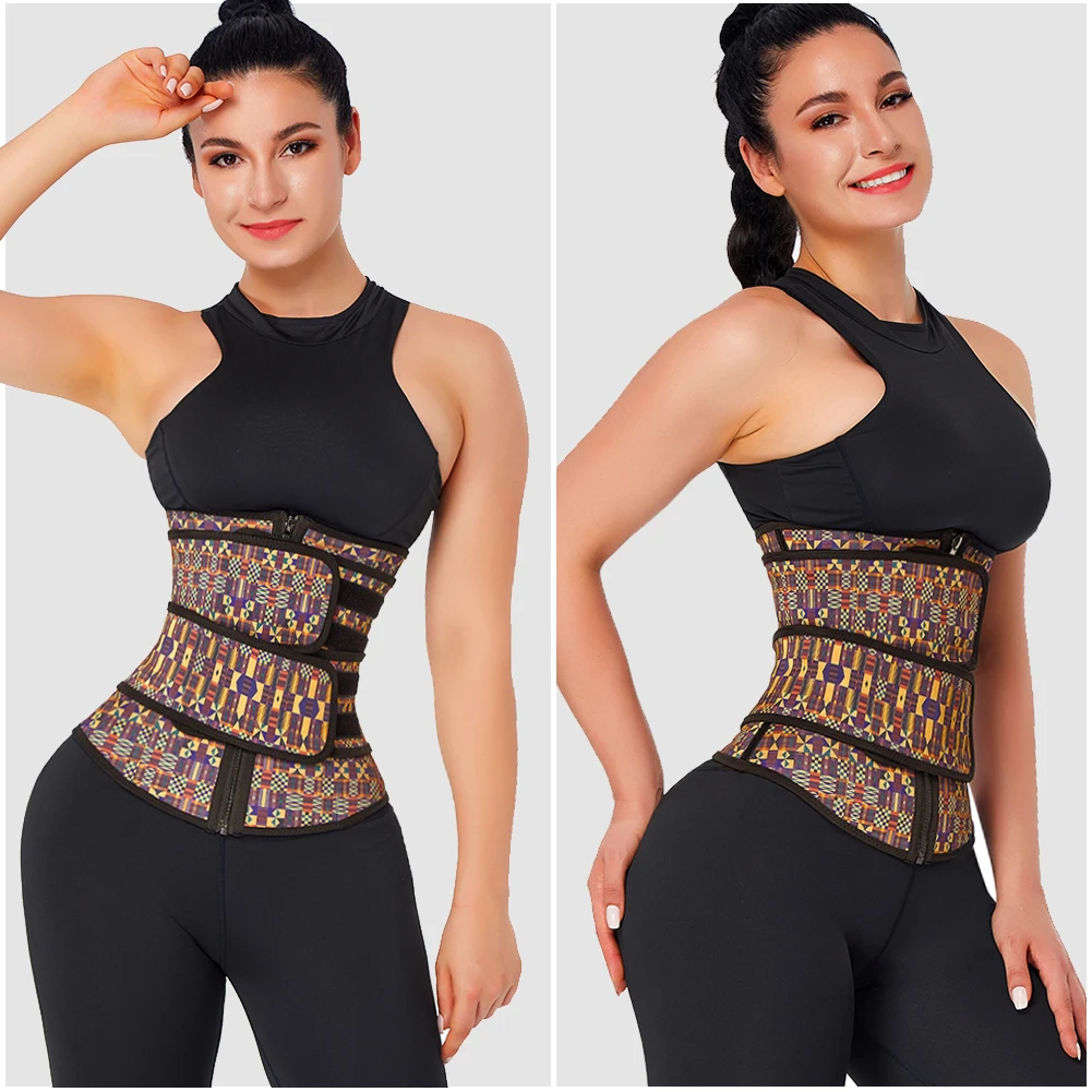 Новинка 100% латексный утягивающий пояс HEXIN для похудения с принтом компрессионный