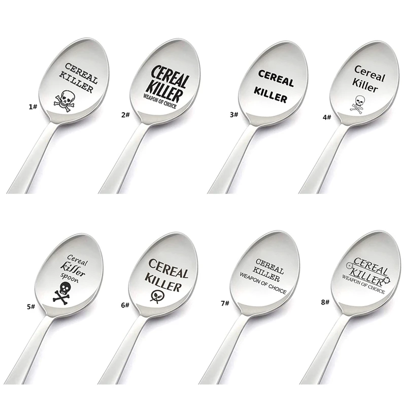 Ложка с принтом скелета и черепа вилки столовые приборы из нержавеющей стали 304