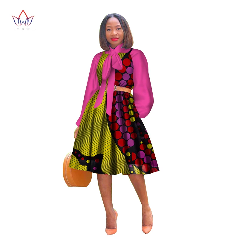 Красивые женские костюмы новый комплект из топа и юбки в африканском стиле с