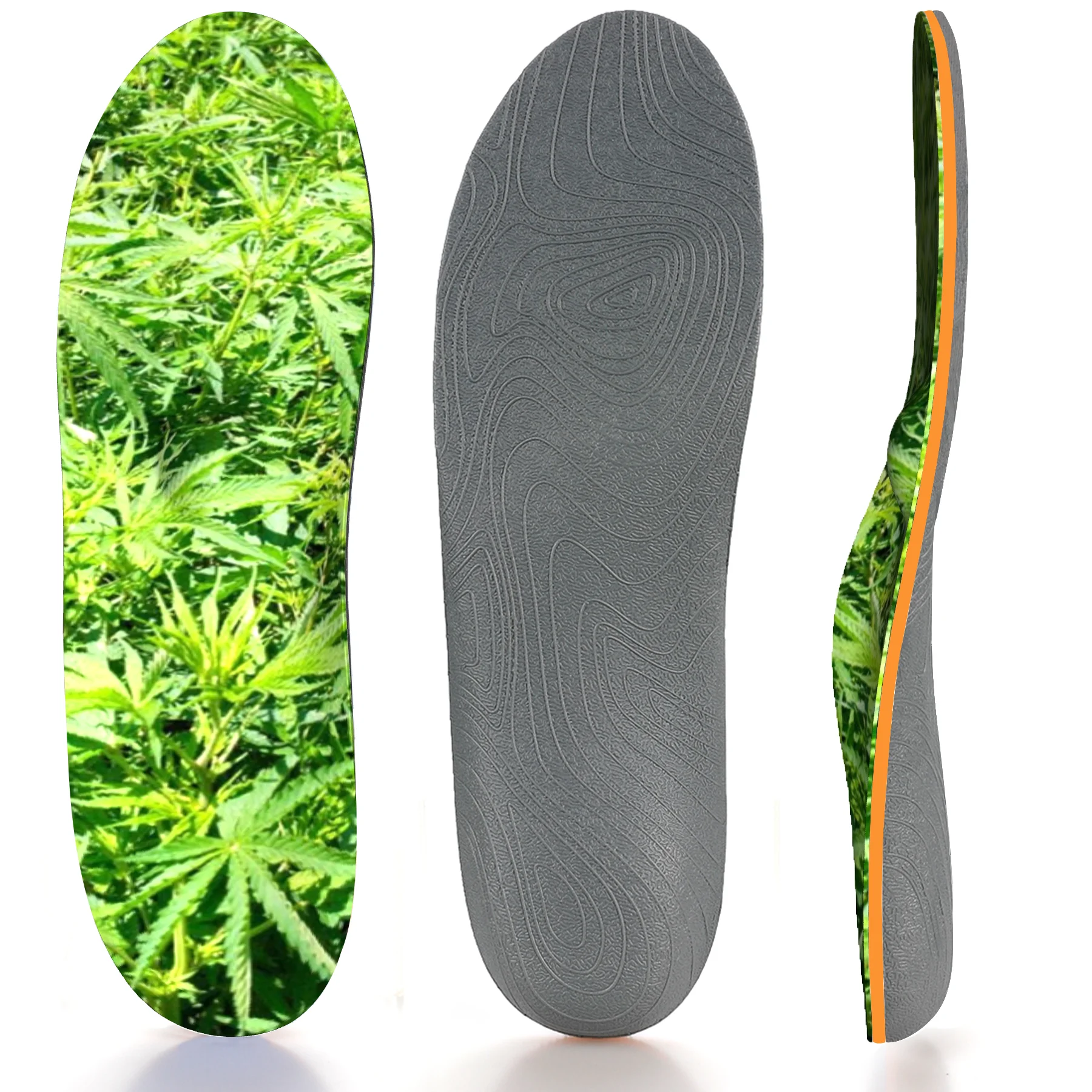 

Простая стильная конструкция, дышащая, Противоударная, нескользящая стелька с супинатором и рисунком зеленого листа