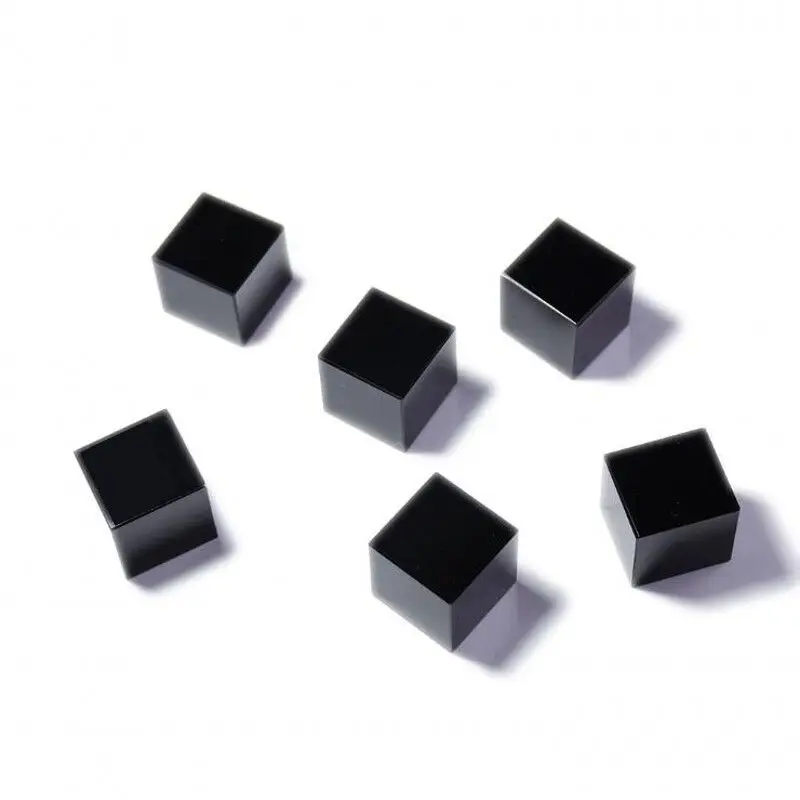 

1PC Natural Obsidian hexahedron Crystal Mineral Specimen Healing Stone Decoration for Feng shui furnishing articles