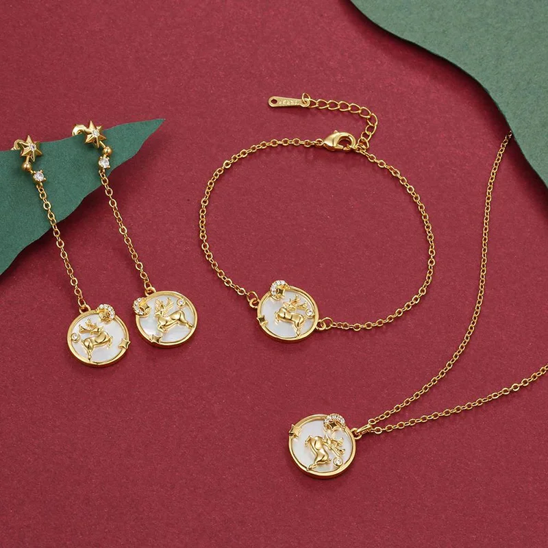 

Женская мода комплект ювелирных изделий с рисунком лося Роскошная бумажная коробка подарка вечерние ювелирные изделия шеи длинное ожерель...