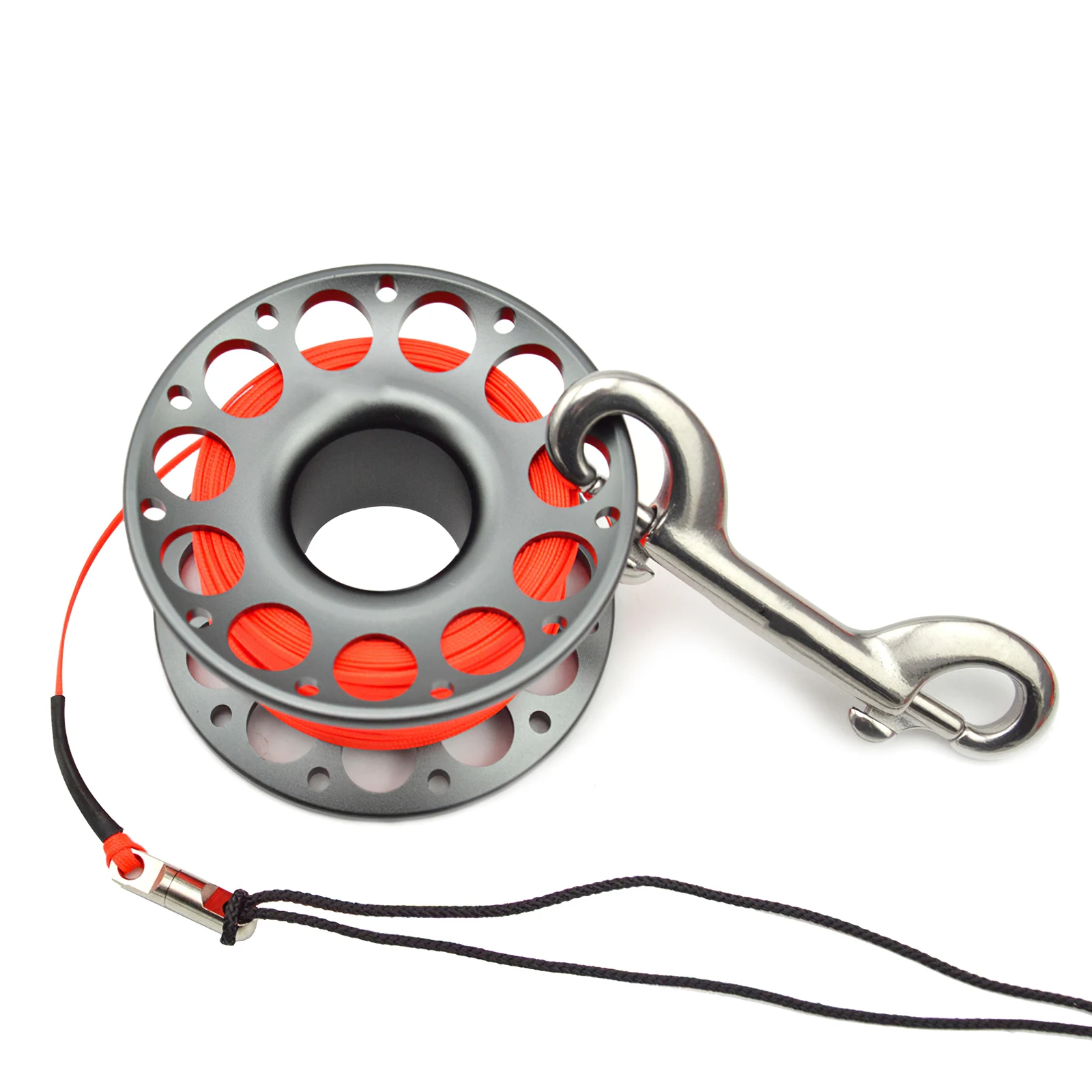 

30M Scuba Diving Aluminum Alloy Coil Finger Spool Scuba Tech Spool Stainless Steel Double Ended Hook Spool Diving Accessories