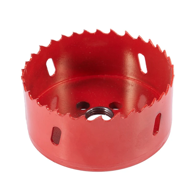 

80mm Cutting Dia 30mm Depth Twist Drill Bit Metal Hole Saw Cutter Red+Black