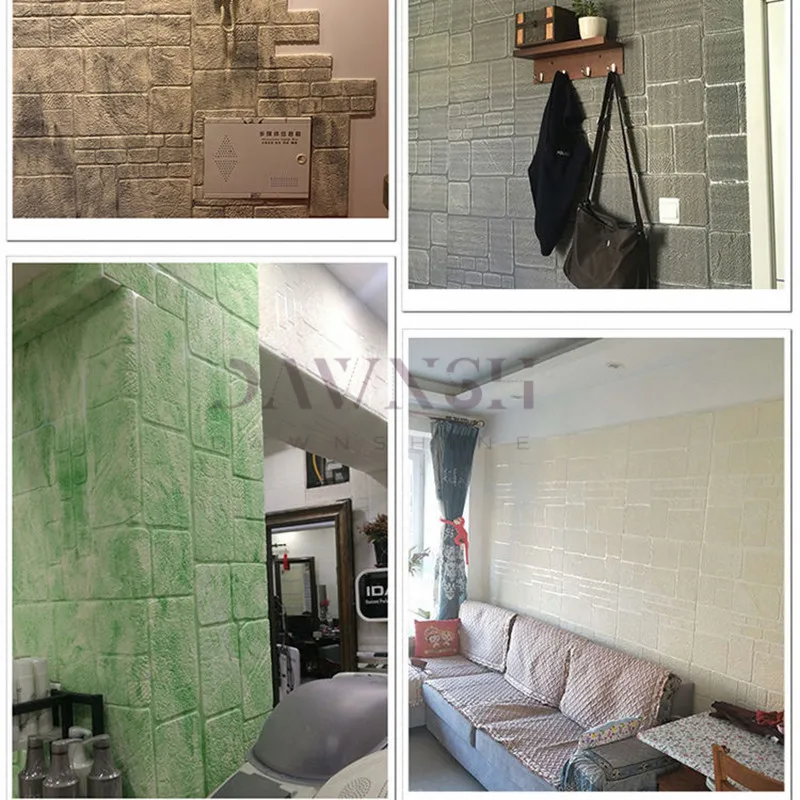 

70cmX70cm 3D Wall Stickers Brick Pattern Waterproof Self Self-Adhesive Wallpaper Room Home Decor For Kids Bedroom Living Sticker