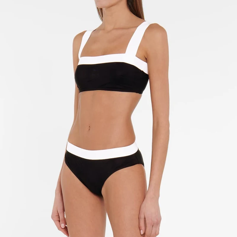 Новинка 2021 пикантное черно белое дизайнерское бикини брендовые купальные