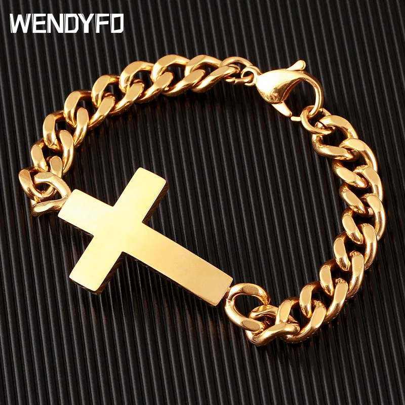 Новое поступление браслеты с крестом для мужчин и женщин золотистый серебристый