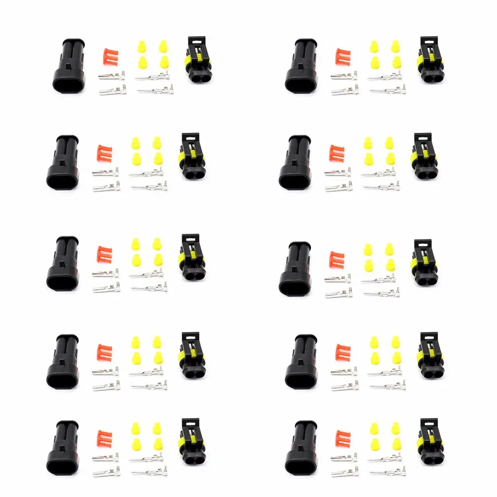 10 комплект 2 Pin способ герметичный Водонепроницаемый Электрический разъем