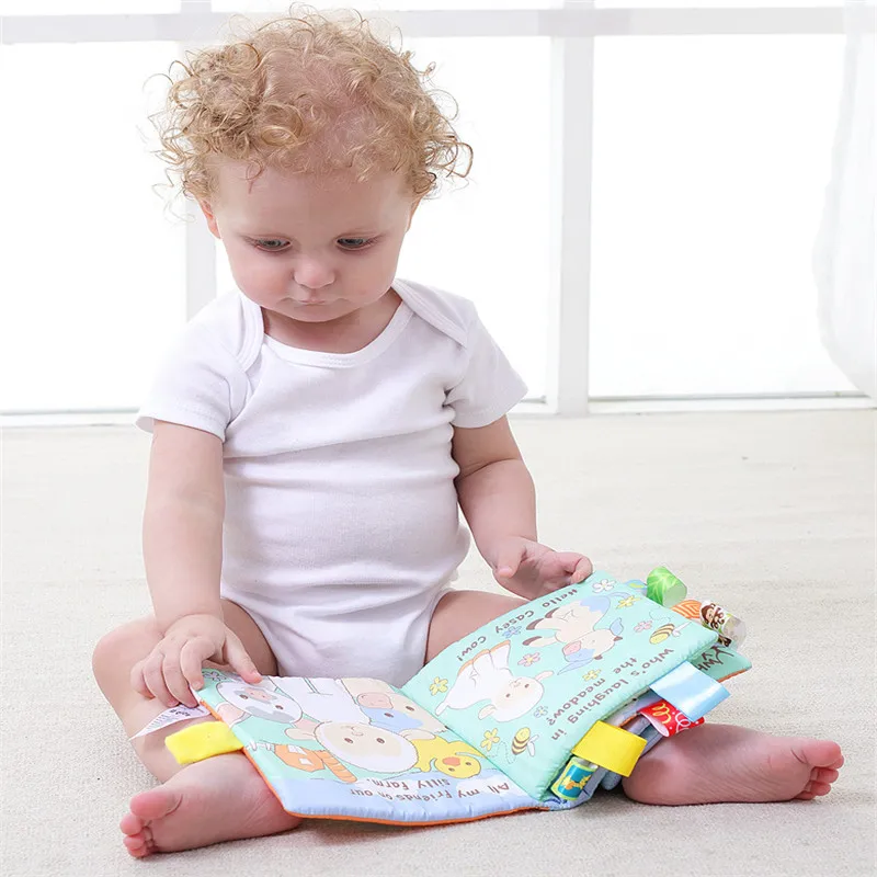 Learning Educational Kids Cloth Books Animal Style Monkey/Owl/Dog Newborn Baby Toys Cute Infant Baby Fabric Book Ratteles Toy