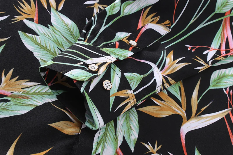 

2019 New Spring Autumn Fashion Mens Short Sleeve Beach Hawaiian Shirts Cotton Casual Floral Shirts Regular Mens