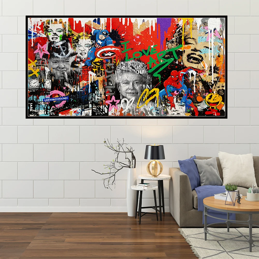 Граффити Бэнкси холст художественные принты настенный художественный плакат