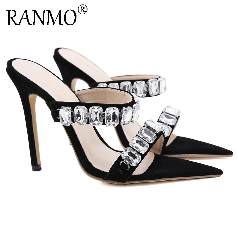 

European And American Style Sexy Women's High Heels New 2021 Roman Style Diamond Fashion Simple Sandals Large Women's Shoes