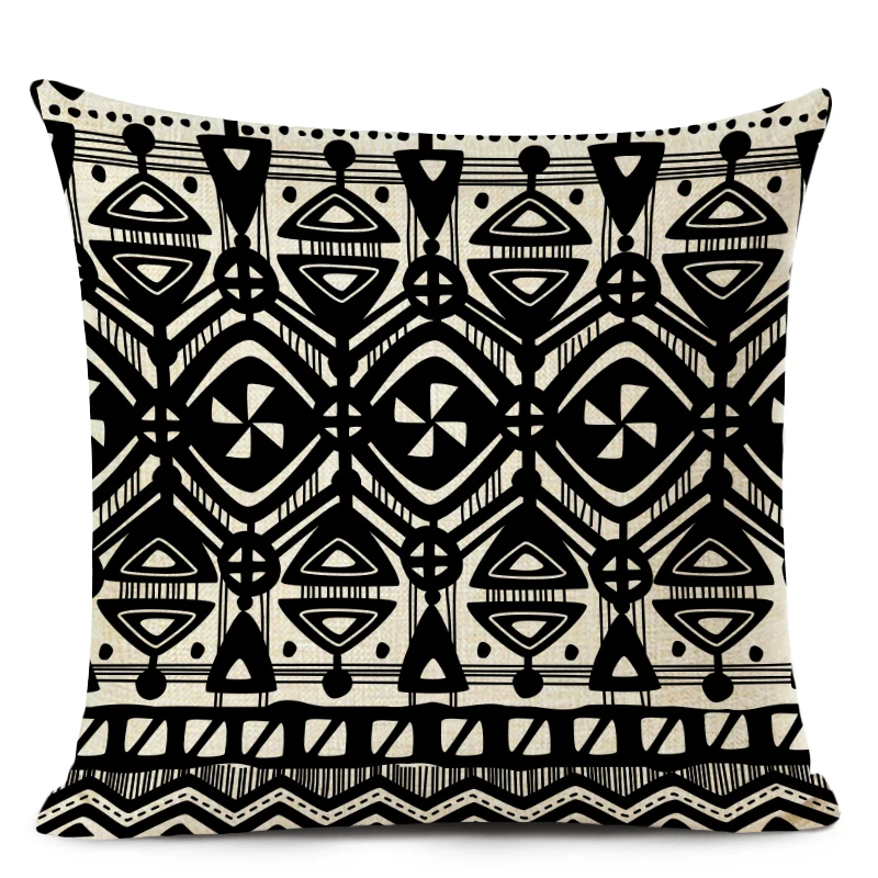 Retro High Quality ethnic Geometry Cushion Cover Throw Pillow Cutton Linen Car Sofa Bed Home Decor Textile Printed Pillowcase
