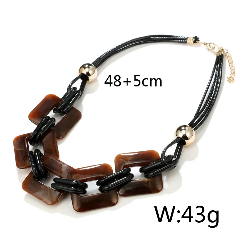 1 шт. однотонное большое акриловое квадратное ожерелье модное простое из смолы