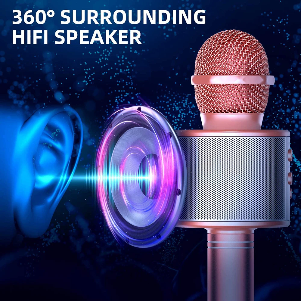 

Bluetooth Wireless Karaoke Microphone Portable Handheld Microphone Professional Speaker Player Singing Mic For Home Part Karaoke