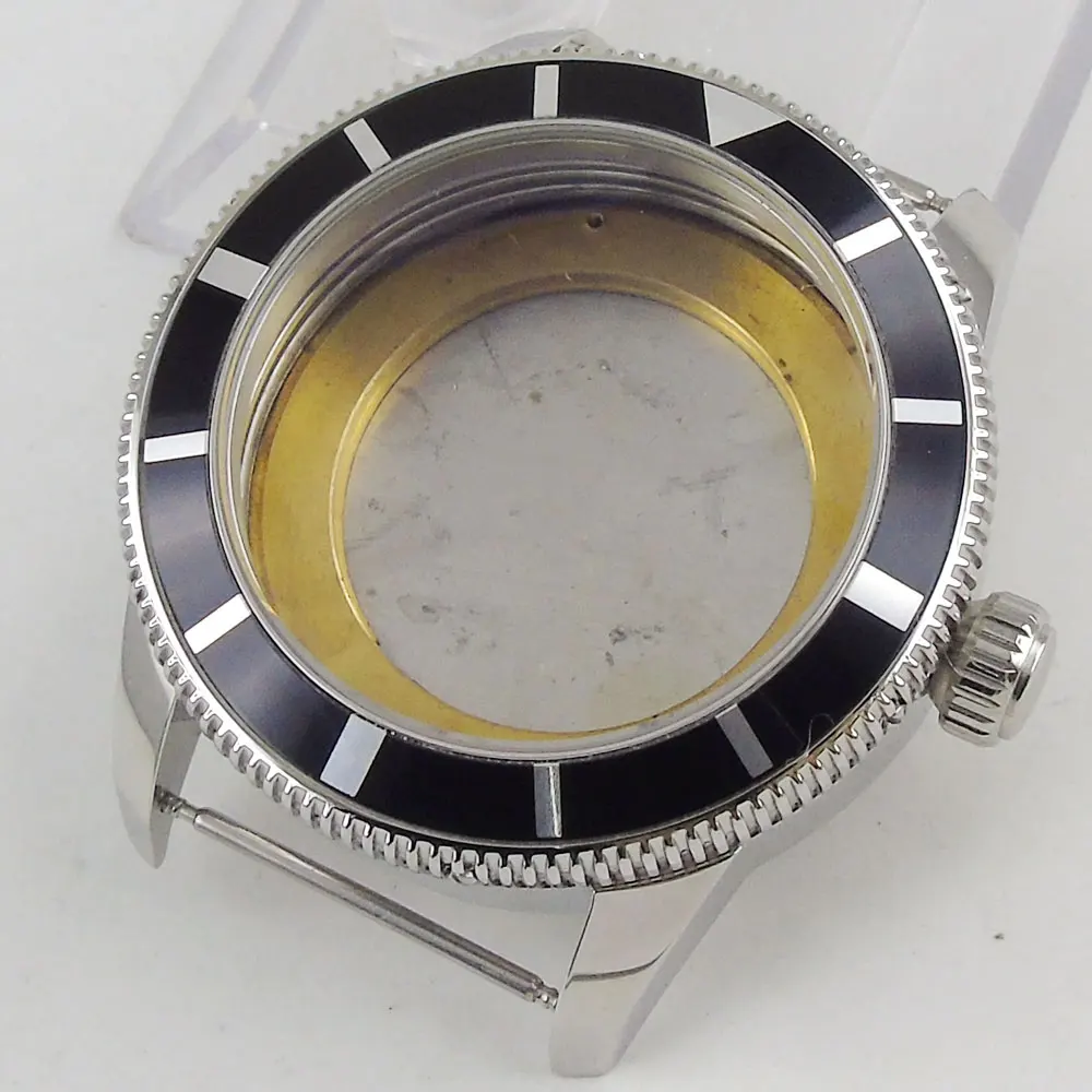 Stainless Steel 46MM Watch Case Aluminum alloy Bezel Fit ETA 2836 Automatic Movement Men's Watch Case