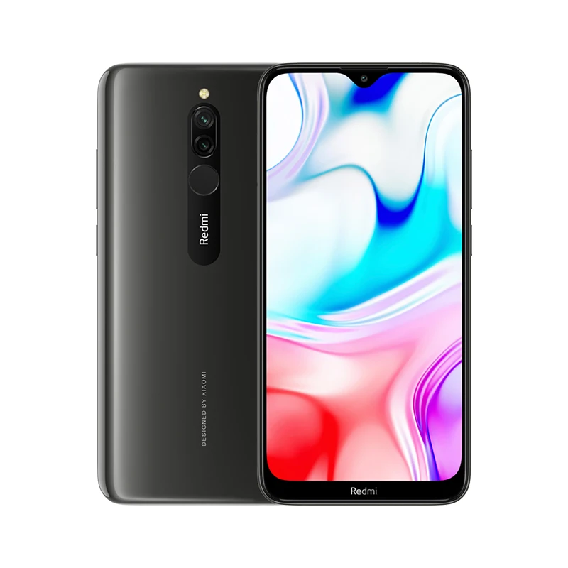 Черный Мобильный телефон Xiaomi Redmi 8, 4 ГБ, 64 ГБ, глобальная версия, 5000 мА/ч, большая батарея, 18 Вт, быстрая зарядка, Восьмиядерный процессор Snapdragon 439, камера 12 МП - Цвет: Черный