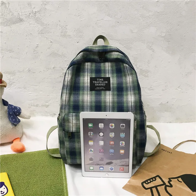 2022 женский рюкзак студенческие школьные рюкзаки в клетку сумки для девочек