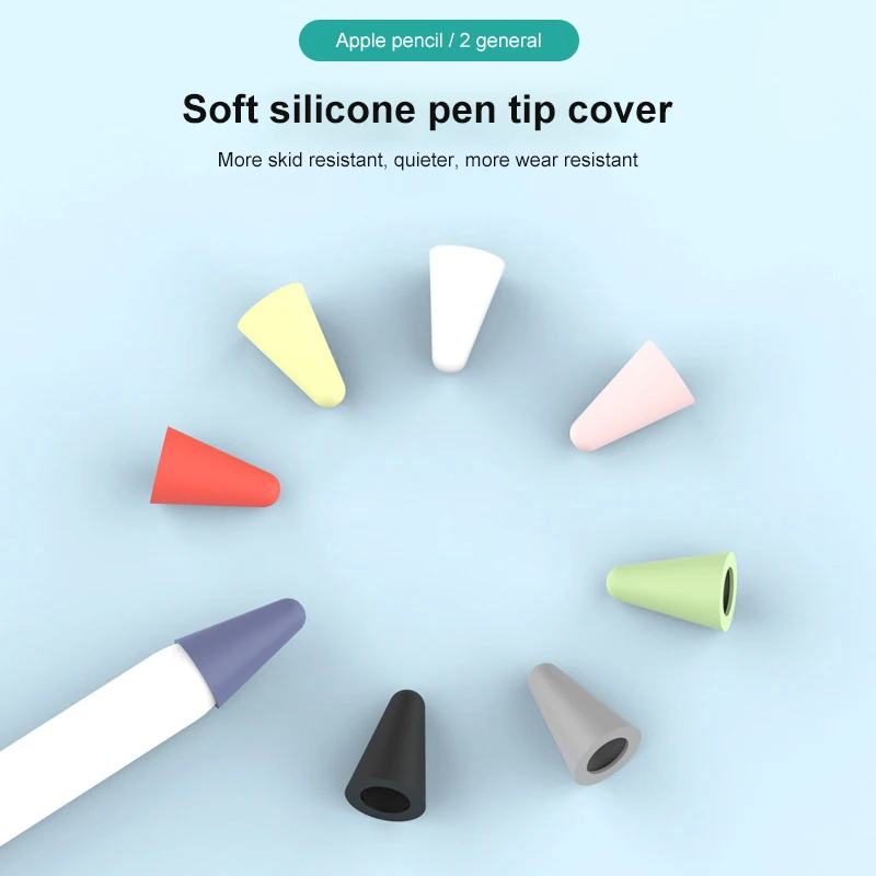 

Силиконовый сменный наконечник для Apple Pencil 1 2, 8 шт., перо для сенсорного экрана, защитный чехол для Apple Pencil