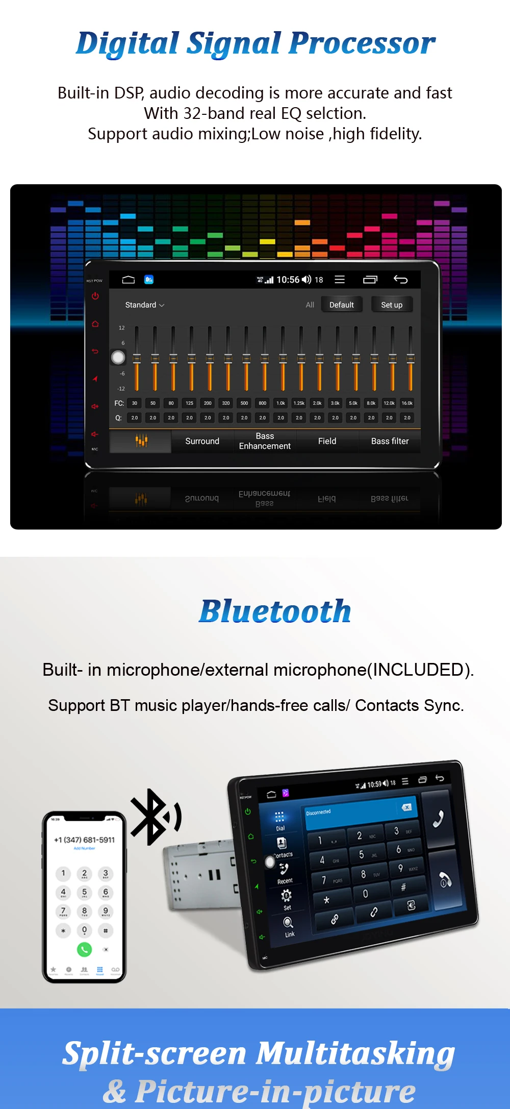 ARKRIGHT " автомобильный DVD gps android 8,1 Автомагнитола стерео 4+ 64 ГБ gps навигация ips/DSP/Carplay 4g Восьмиядерный мультимедийный плеер