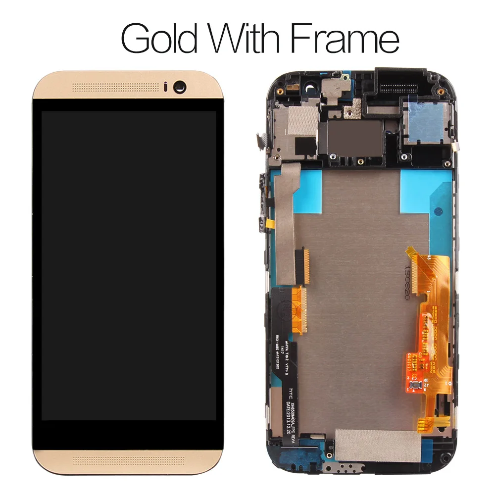 With Golden Frame " 1920x1080 Для htc One M8s lcd сенсорный экран с рамкой htc M8S дисплей дигитайзер сборка запасные части - Цвет: With Golden Frame