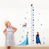 disney frozen princess height measure wall stickers home decor living room elsa and anna growth chart wall decals pvc mural art