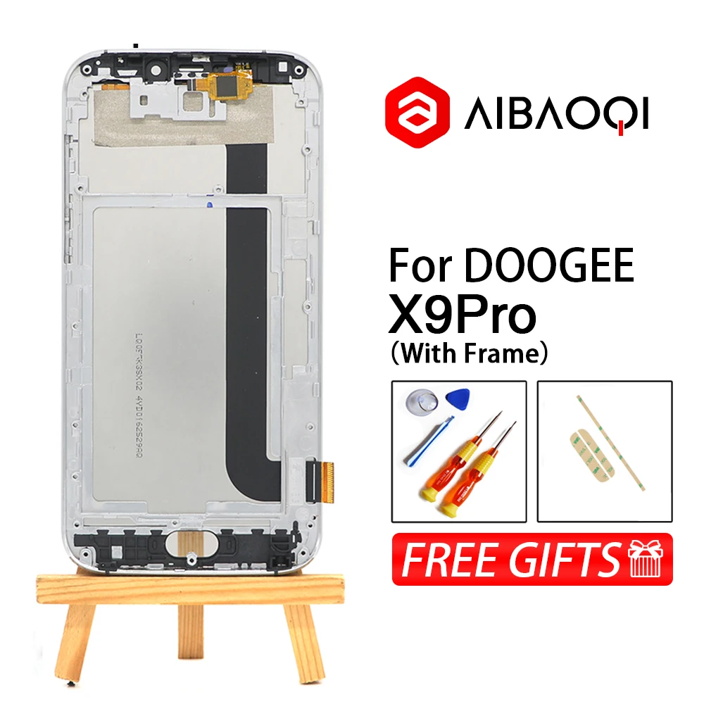 AiBaoQi 1280x720 ЖК-дисплей+ 5,5 дюймов сенсорный экран+ рамка дигитайзер сборка Замена для телефона Doogee X9 Pro - Цвет: White LCD x Frame