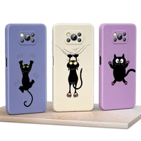 scary black cat for xiaomi 6x cc9 e a3 lite a2 mix 3 4 poco x3 nfc x2 m2 c3 m3 pro f3 gt liquid silicone phone case
