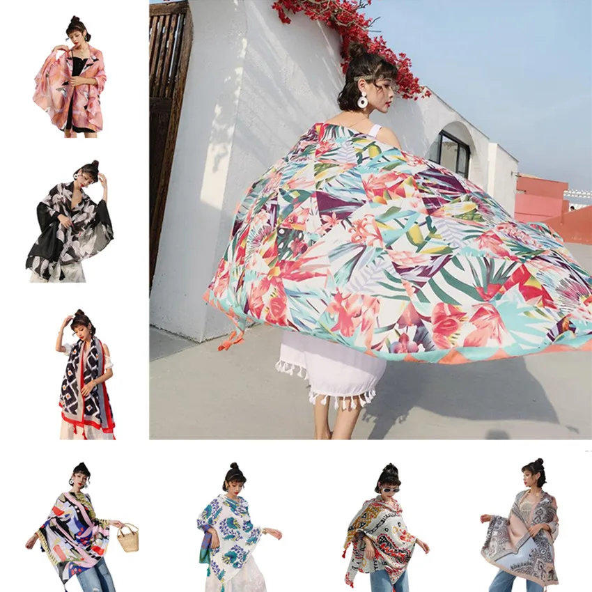 

2019 Vintage Pareo Beach Cover Up Rectangle Sarong Wrap Robe De Bain Bikini 180*90cm Cover-Ups Summer Autumn Beach Sarong Mats