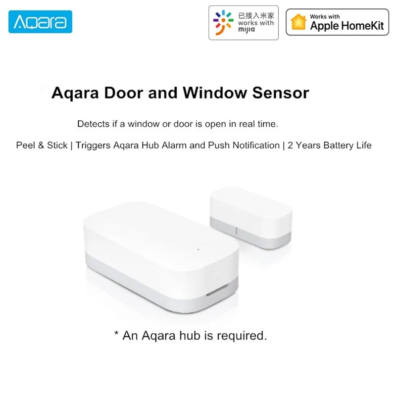 Умный датчик двери и окна Aqara мини дизайн беспроводная связь ZigBee работает с