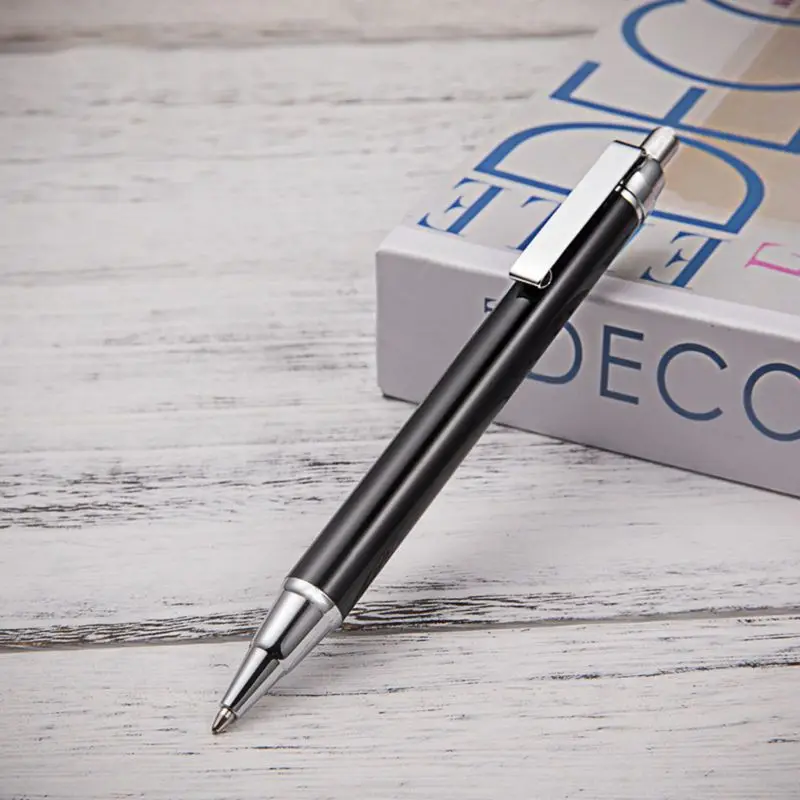 

Luxury Metal Ballpoint Pen Press Style Black Ink Roller Pens Business Writing U4LD