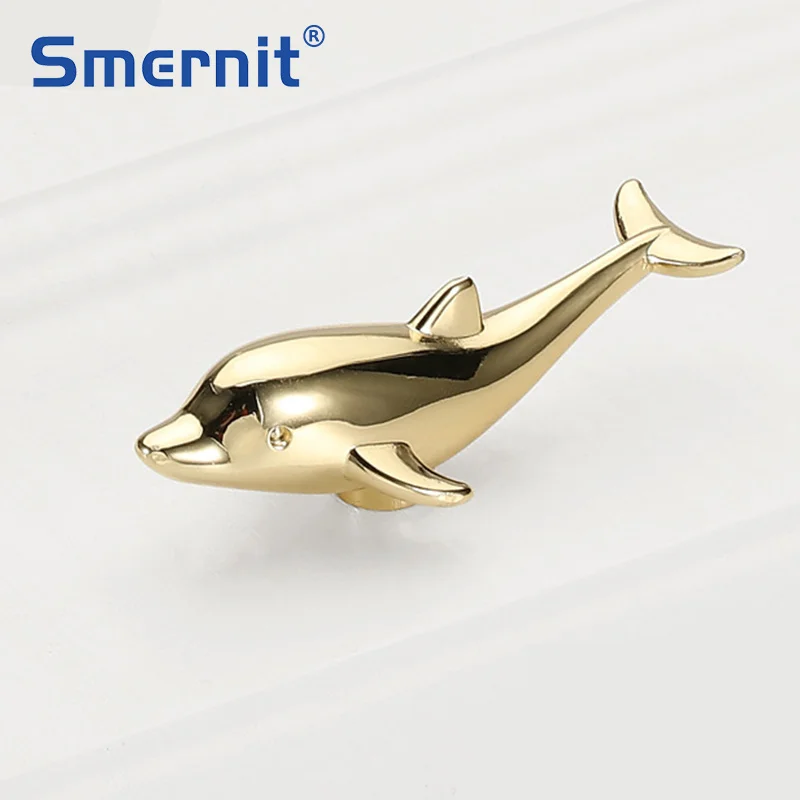 Ручка для шкафа с золотым дельфином настенный крючок ручки ящиков и канареек