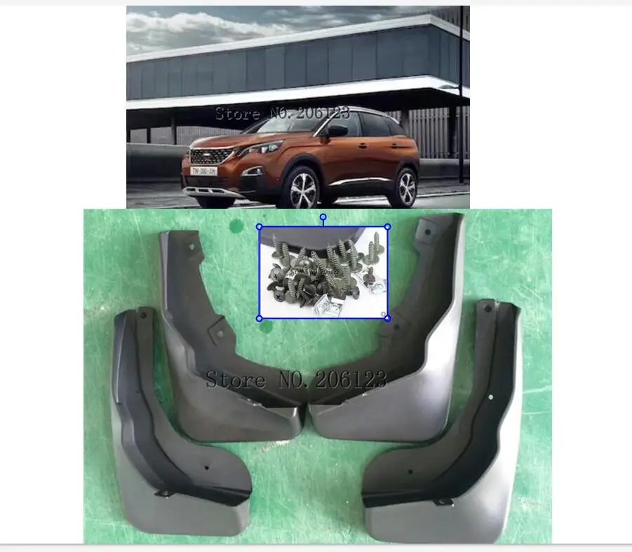 

Set Molded Car Mud Flaps For Peugeot 3008 2 SUV 2017 2018 2019 Mudflaps Splash Guards Mud Flap Mudguards Fender Front Rear