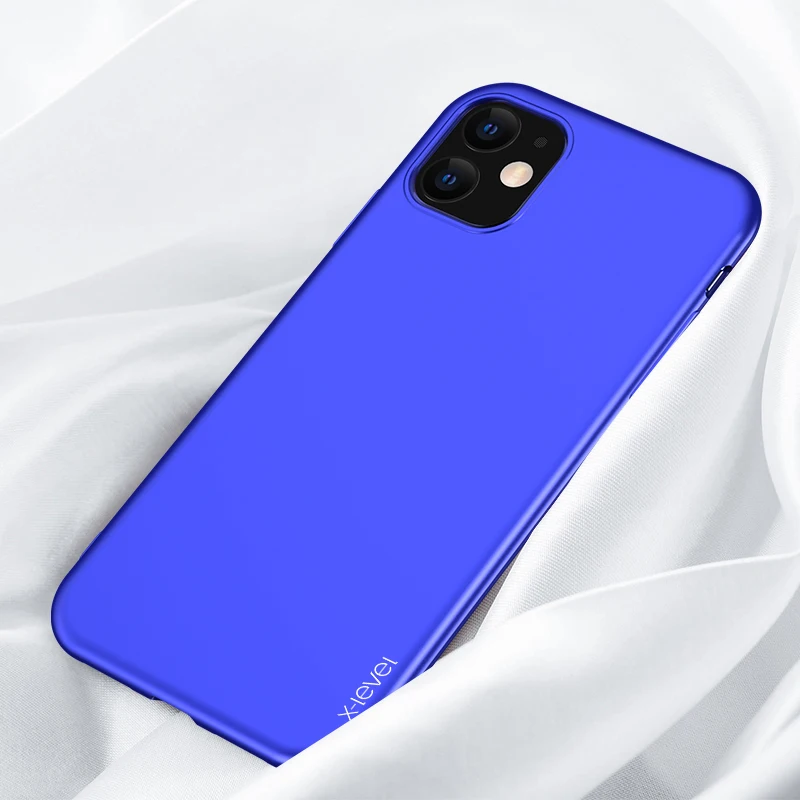 Для Iphone11 Pro Max X-level Силиконовый ТПУ чехол для телефона для Iphone 11 Pro Max 6," ультра тонкий 360 Защитный чехол на заднюю панель чехол - Цвет: Синий