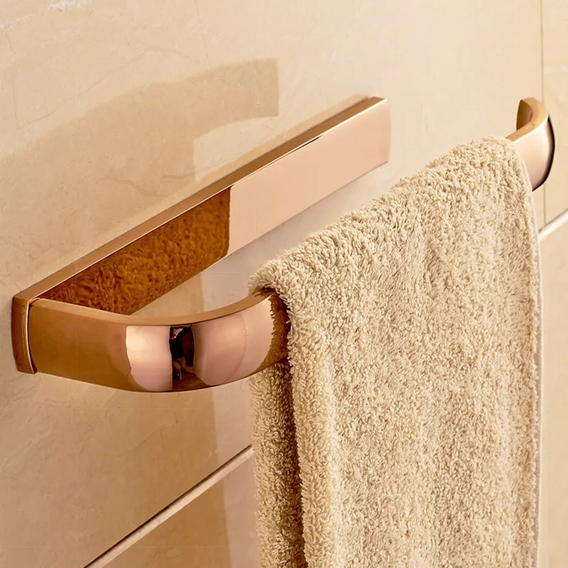 

Luxury Rose Gold Bathroom Towel holder Wall Mounted Square Towel Ring Towel Holder Bathroom Accessories