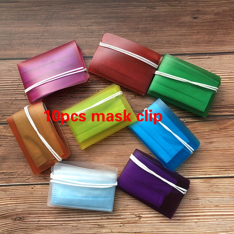 

10 Piece Portable Storage And Folding Protective Cover Disposable Mask Temporary Container Safe And Washable Temporary Clip